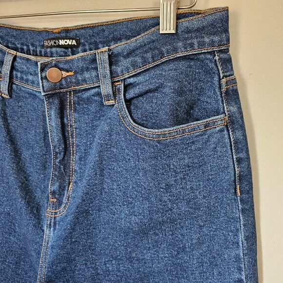 NWT FASHION NOVA I GOT IT FROM MY MAMA JEANS TAPERDARK DARK DENIM SIZE 15 - Picture 9 of 15